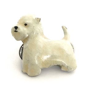 Vintage West Highland Terrier Brooch Pin Enamel